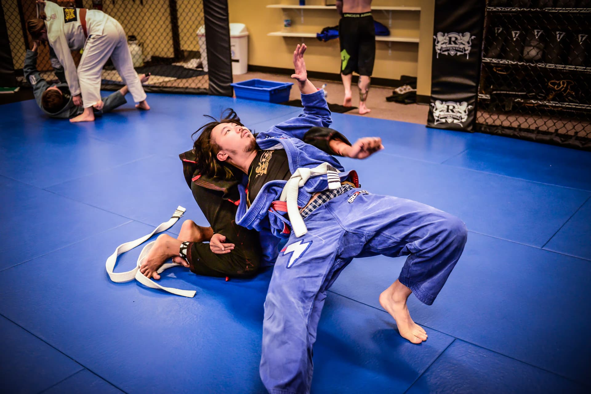 A Brazilian Jiu Jitsu sparring match