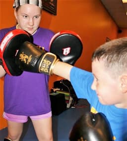children sparring