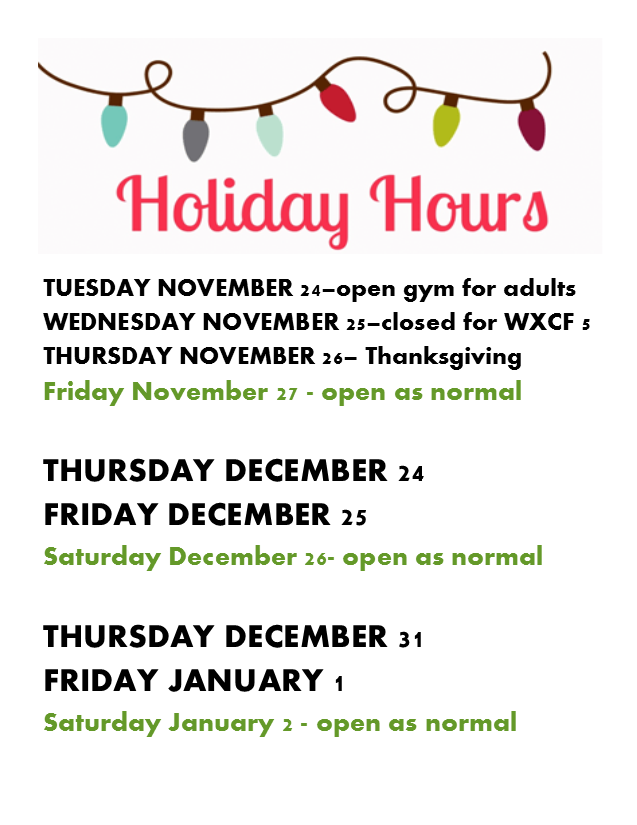 Holiday Hours FaceBook